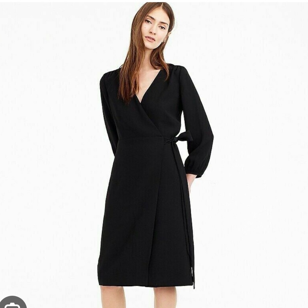 J. Crew black wrap dress in 365 crepe